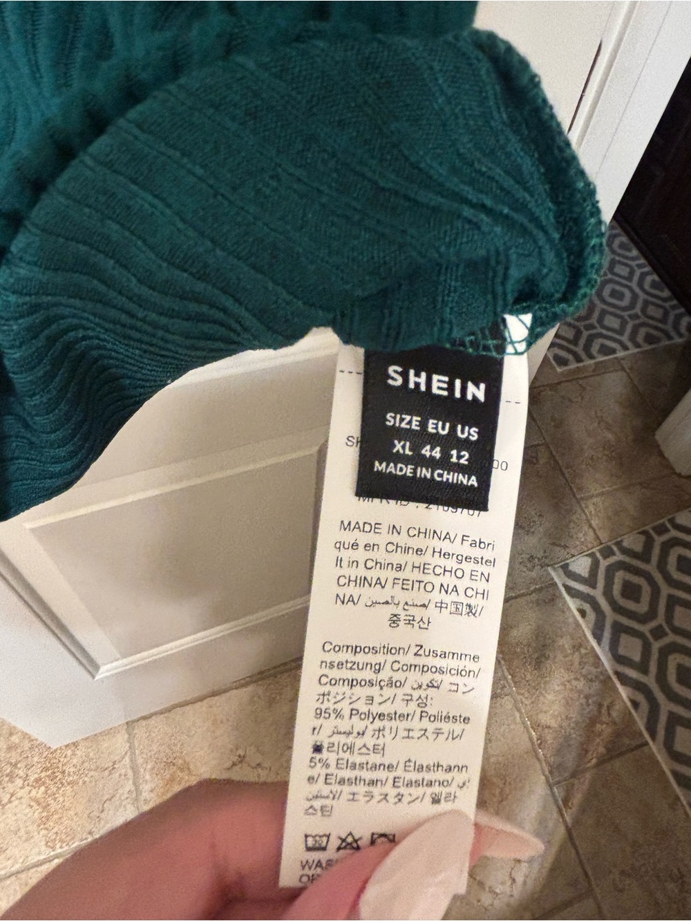SHEIN Teal Ribbed Button-Front Tank - Picture 3 of 3
